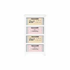 DKD Home Decor Komoda DKD Home Decor Grey Beige Pink White Otroški les Paolownia (40 x 29 x 73,5 cm)