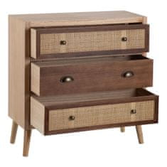BigBuy Komoda SASHA 75 x 30 x 75 cm Naravni les Krem ratan