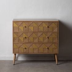BigBuy Komoda BONNARD 80 x 40 x 79,5 cm Naravni zlati les