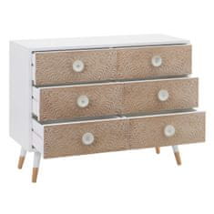 BigBuy Komoda KLEE Natural Pine White 100 x 40 x 80 cm