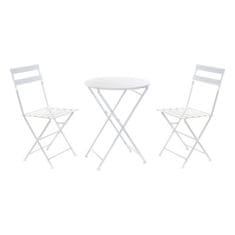 DKD Home Decor Garnitura mize z 2 stoloma DKD Home Decor Bela 80 cm 60 x 60 x 70 cm (3 kosi)
