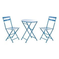 DKD Home Decor Garnitura mize z 2 stoloma DKD Home Decor MB-166634 Modra 80 cm 60 x 60 x 70 cm (3 kosi)
