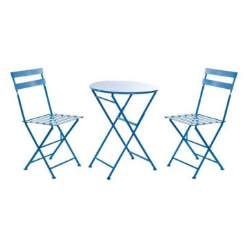 DKD Home Decor Garnitura mize z 2 stoloma DKD Home Decor MB-166634 Modra 80 cm 60 x 60 x 70 cm (3 kosi)
