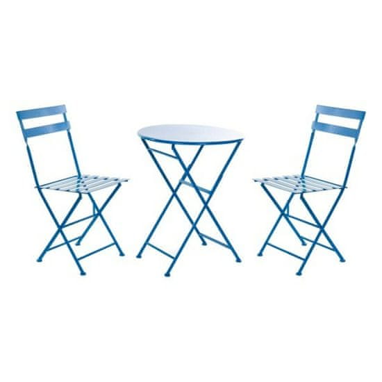 DKD Home Decor Garnitura mize z 2 stoloma DKD Home Decor MB-166634 Modra 80 cm 60 x 60 x 70 cm (3 kosi)