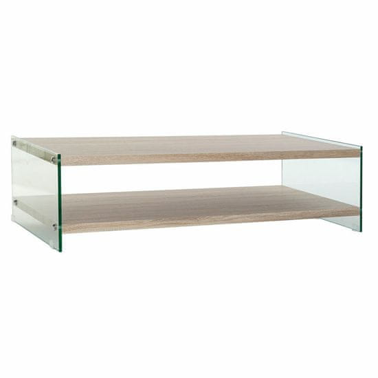 DKD Home Decor Sredinska mizica DKD Home Decor Večbarvna Transparentna Naravni les Kristal MDF Les 130 x 65 x 35,5 cm