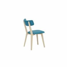 DKD Home Decor Jedilni stol DKD Home Decor 51 x 46 x 76 cm Naravna modra kovina Poliuretan
