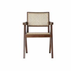DKD Home Decor Stol z nasloni za roke DKD Home Decor Rjava Naravna 56,5 x 60 x 86 cm