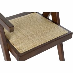 DKD Home Decor Stol z nasloni za roke DKD Home Decor Rjava Naravna 56,5 x 60 x 86 cm