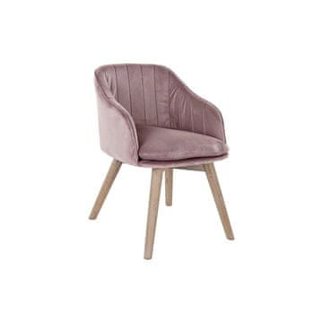 DKD Home Decor Jedilni stol DKD Home Decor Pink Natural 56 x 55 x 70 cm 56 x 55 x 74 cm 56 x 47 x 72,5 cm