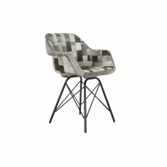 DKD Home Decor Stol z nasloni za roke DKD Home Decor Bela črna bež siva 60,5 x 53 x 81,5 cm