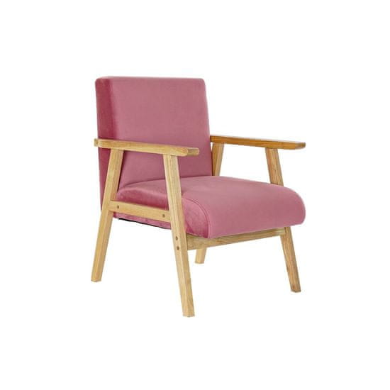 DKD Home Decor Fotelj DKD Home Decor Roza poliester MDF les (61 x 63 x 77 cm)