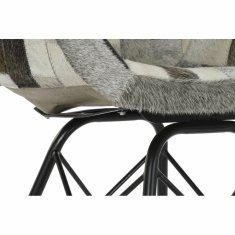 DKD Home Decor Stol z nasloni za roke DKD Home Decor Bela črna bež siva 60,5 x 53 x 81,5 cm