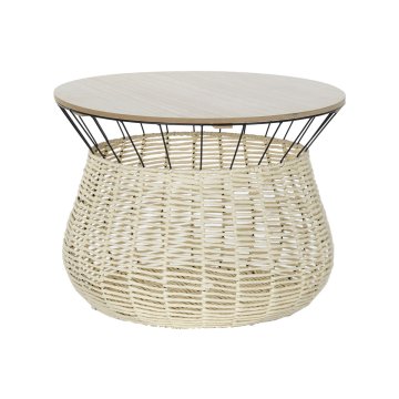 DKD Home Decor Sredinska miza DKD Home Decor Črna naravna kovina železo MDF les 30 x 40 cm 54 x 54 x 40 cm