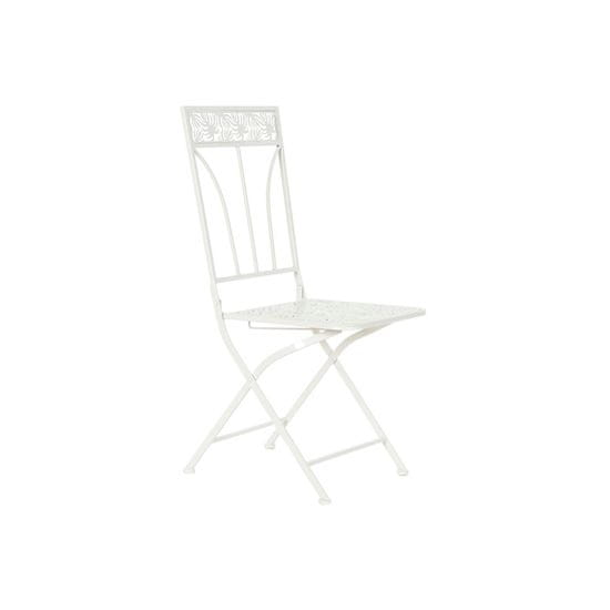 DKD Home Decor Vrtni stol DKD Home Decor Bela kovina 40 x 48 x 93 cm