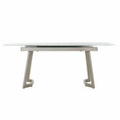 DKD Home Decor Jedilna miza DKD Home Decor Crystal Golden Metal White (140 x 80 x 76 cm)