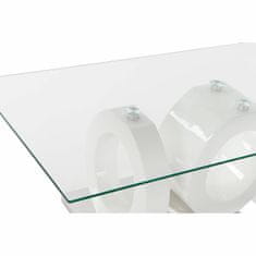 DKD Home Decor Sredinska miza DKD Home Decor Bela Transparent Wood Crystal MDF Wood 110 x 60 x 45 cm