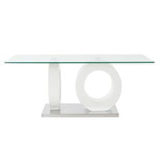 DKD Home Decor Sredinska miza DKD Home Decor Bela Transparent Wood Crystal MDF Wood 110 x 60 x 45 cm