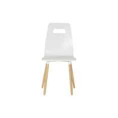 DKD Home Decor Jedilni stol DKD Home Decor 43 x 50 x 88 cm Les Bela Naravna guma Svetlo rjava