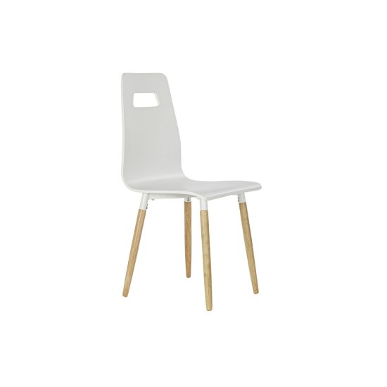 DKD Home Decor Jedilni stol DKD Home Decor 43 x 50 x 88 cm Les Bela Naravna guma Svetlo rjava