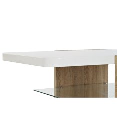 DKD Home Decor Stranska mizica DKD Home Decor Bela rjava Kristal MDF Les 110 x 60 x 45 cm