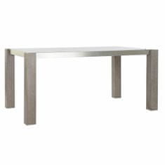 DKD Home Decor Jedilna miza DKD Home Decor Crystal Grey Aluminium Oak Tempered Glass (162 x 92 x 74 cm)