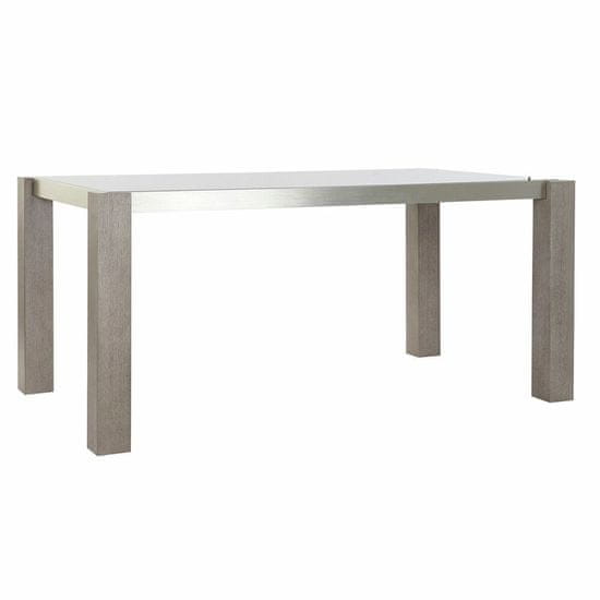 DKD Home Decor Jedilna miza DKD Home Decor Crystal Grey Aluminium Oak Tempered Glass (162 x 92 x 74 cm)