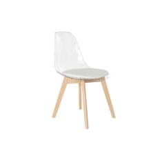 DKD Home Decor Jedilni stol DKD Home Decor Bela Transparentna Naravna 54 x 47 x 81 cm