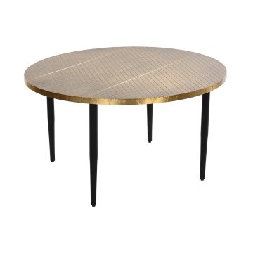 DKD Home Decor Sredinska mizica DKD Home Decor Glamour Black Golden Wood Metal 85 x 85 x 45 cm