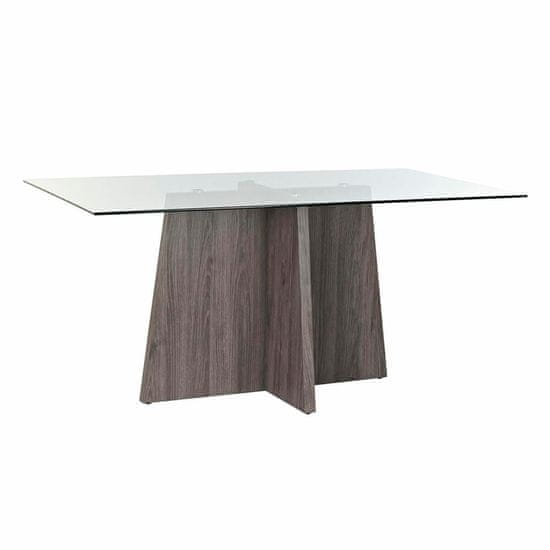 DKD Home Decor Jedilna miza DKD Home Decor Crystal Grey Metal Transparent 160 x 90 x 75 cm 30 x 40 cm MDF Wood
