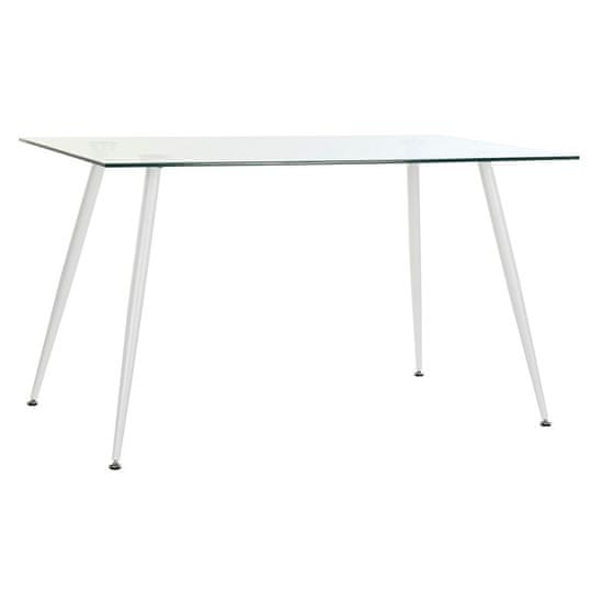 DKD Home Decor Jedilna miza DKD Home Decor Crystal Metal White (135 x 75 x 75 cm)