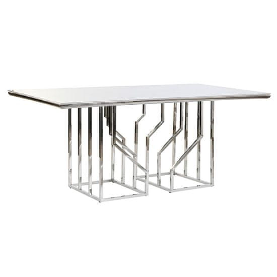 DKD Home Decor Jedilna miza DKD Home Decor Silver Crystal Steel (180 x 90 x 75 cm)