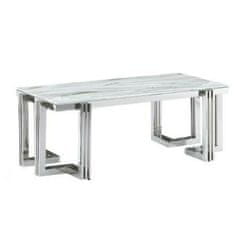DKD Home Decor Sredinska miza DKD Home Decor Bela srebrna kristalna jeklena 120 x 60 x 45 cm