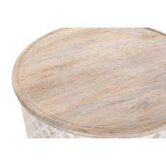 DKD Home Decor Sredinska mizica DKD Home Decor Bela Naravni aluminij Mango les 81 x 81 x 45 cm