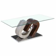 DKD Home Decor Sredinska miza DKD Home Decor Rjava Transparentna srebrna Naravni les Kristal MDF Les 120 x 60 x 45 cm