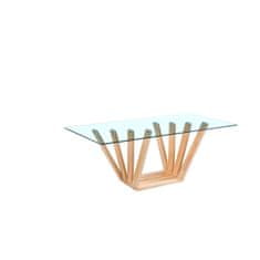 DKD Home Decor Jedilna miza DKD Home Decor Crystal Brown Transparent walnut (200 x 100 x 75 cm)