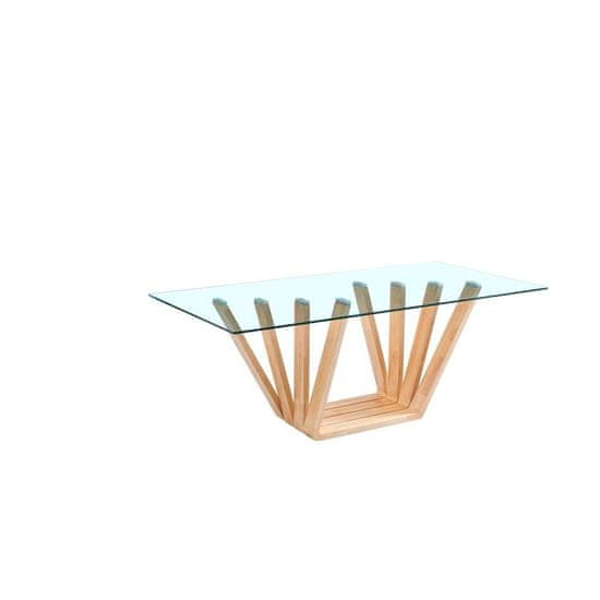 DKD Home Decor Jedilna miza DKD Home Decor Crystal Brown Transparent walnut (200 x 100 x 75 cm)