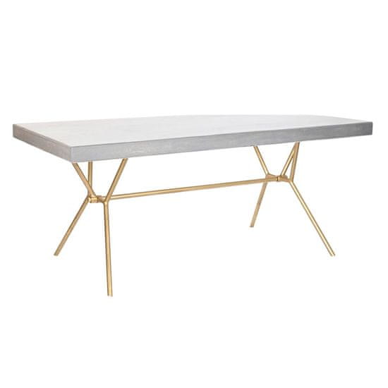 DKD Home Decor Jedilna miza DKD Home Decor Grey Golden White Brass Mango les (180 x 90 x 76 cm)