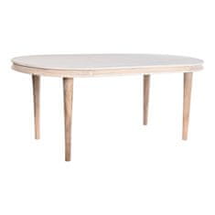 DKD Home Decor Jedilna miza DKD Home Decor White Golden Brass Mango les 180 x 90 x 76 cm