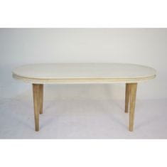 DKD Home Decor Jedilna miza DKD Home Decor White Golden Brass Mango les 180 x 90 x 76 cm