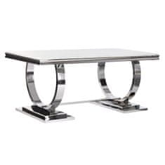 DKD Home Decor Jedilna miza DKD Home Decor Silver White Steel Marble (180 x 90 x 75 cm)