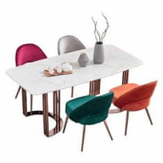 DKD Home Decor Jedilna miza DKD Home Decor Bela siva bakrena zlata marmorna jeklena 180 x 90 x 75 cm