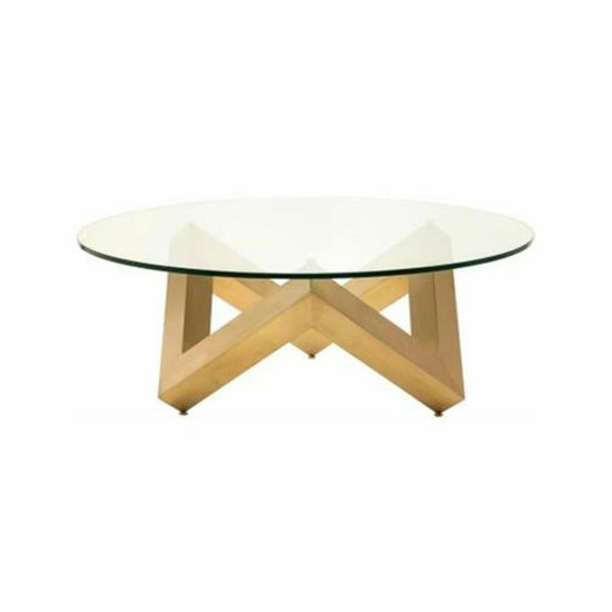 DKD Home Decor Sredinska miza DKD Home Decor Jeklo Kaljeno steklo 90 x 90 x 45 cm