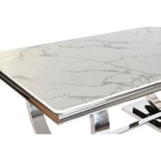 DKD Home Decor Jedilna miza DKD Home Decor Silver White Steel Marble (180 x 90 x 75 cm)