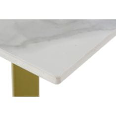 DKD Home Decor Jedilna miza DKD Home Decor Keramika Zlata Kovina Bela 160 x 90 x 76 cm