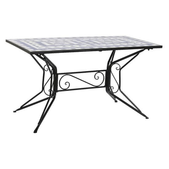 DKD Home Decor Jedilna miza DKD Home Decor Zunanjost Modra keramika Ironwork 140 x 70 x 75,5 cm