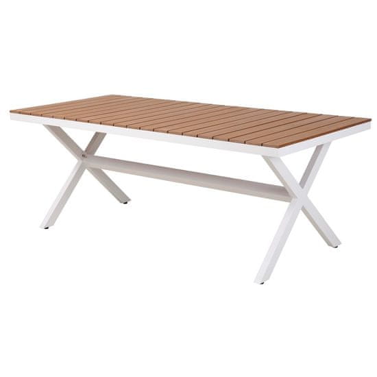 DKD Home Decor Jedilna miza DKD Home Decor Exterior Resin Aluminium 200 x 90 x 75 cm