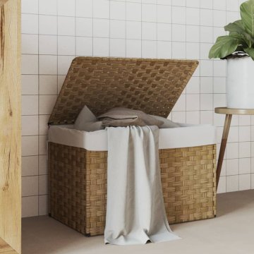 Vidaxl Košara za perilo s pokrovom 55,5x35x34 cm poli ratan