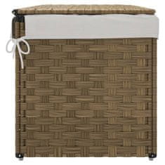 Vidaxl Košara za perilo s pokrovom 55,5x35x34 cm poli ratan