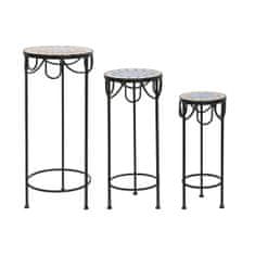 DKD Home Decor Komplet 3 miz DKD Home Decor Modra keramika Črna železna konstrukcija 30 x 30 x 69 cm (3 kosi)
