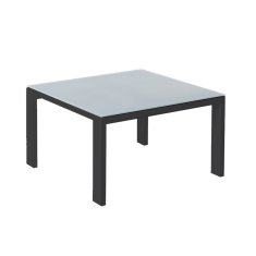 BigBuy Sredinska miza Thais Table Grafitni aluminij Kaljeno steklo 70 x 70 x 41 cm